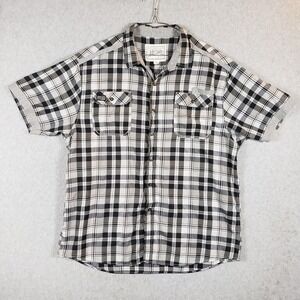 Mo7even Denim 3XL Plaid Shirt Short‎ Sleeve Button Up Gray Menswear